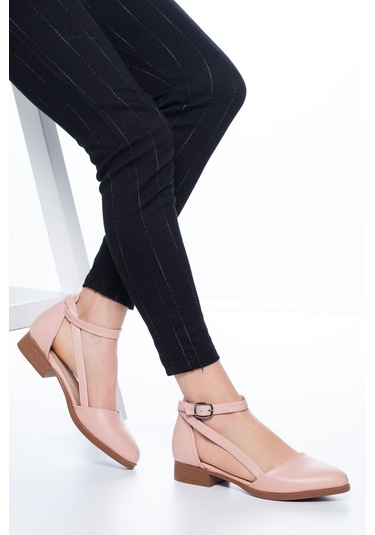 Rayna Kısa Topuk Cilt Ayakkabı Pudra