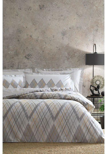 Puffy Sineri Çift Kişilik Ranforce Nevresim Takımı - Gri