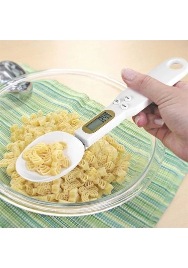 Wondernest Dijital Tartı Kaşık Mutfak Ölçüm Lcd Beyaz Ayarlanabilir 1 Adet Beyaz