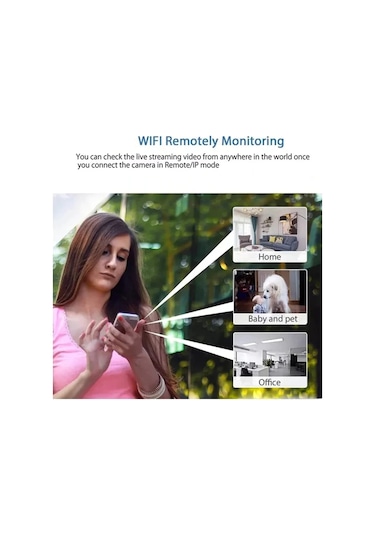 Geeksen "wifi Akıllı Mini Kamera - 1080p Gece Görüşlü, Hareket Algılama, 160 Geniş Açı, Telefondan Kontrol" 108 Karakter
