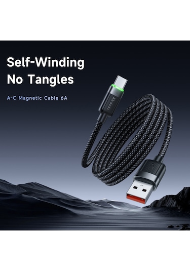 Mcdodo Ca-5650 1.2m Usb-a'dan Usb-c'ye 6a Hızlı Şarj Kablosu Manyetik Veri Kablosu
