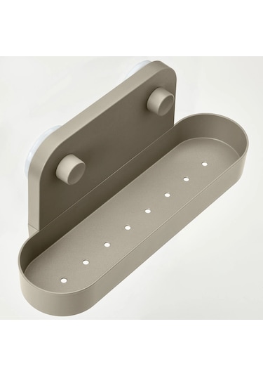 Ikea Öbonäs Vantuzlu Duvar Rafı, Gri-bej, 28 Cm Bej