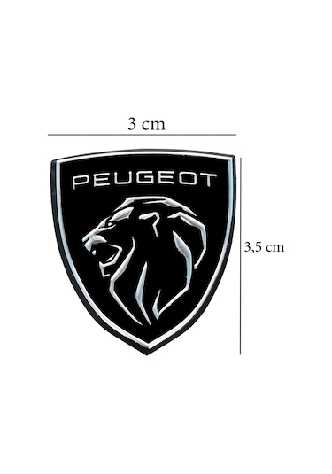 Peugeot Logo Arma 3d Metalize Sticker Alüminyum 2 Adet 3cmx3,5cm