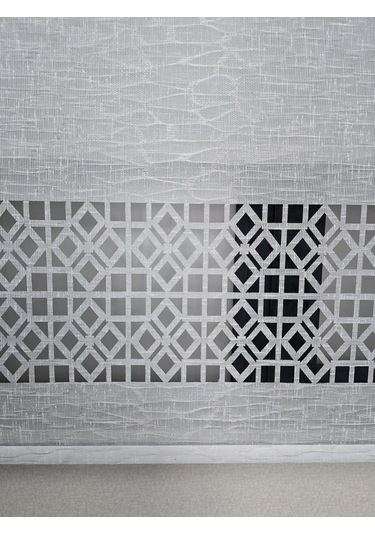 Bbb Keten Kumaşlı Lazer Kesim Tül Stor Perde Mlt1004 Gri