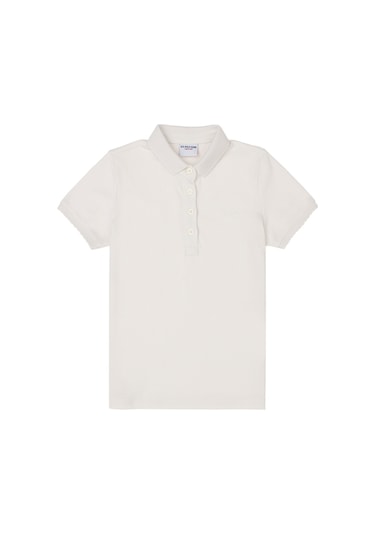 U.S. Polo Assn. Kız Çocuk Ekru Polo Yaka Basic Tişört 50288501-VR019