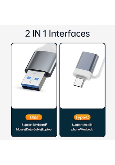 Jeemson Alüminyum Gövde Usb 3.0 Çok Fonksiyonlu Hub - Type-c'den 4 Usb'ye Dönüştürücü, Gümüş