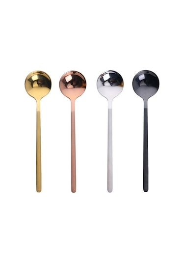 Dancemonkey Mini Mutfak Aksesuarlar Kahve Tatlı Kaşığı Gümüş 13 Cm, Gümüş Kaplı Gümüş