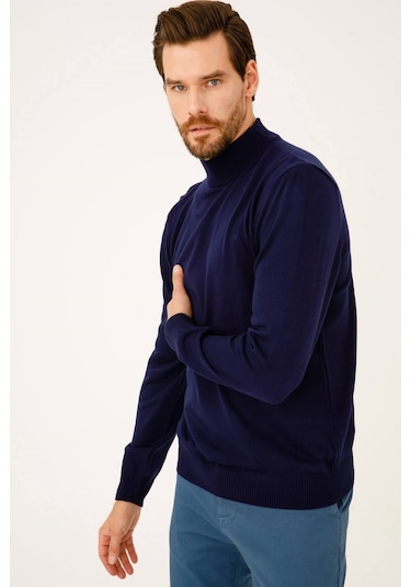 İgs Erkek Lacivert Standart Yarım Balıkçı Triko Lacivert