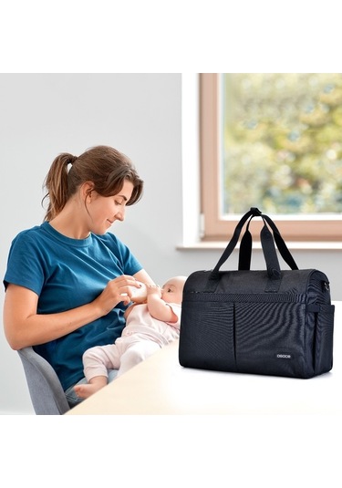Novahub Moveevo Kapasiteli Anne Çantası: Bebek Eşyaları, Biberon, Bez, Tek Yerde Siyah