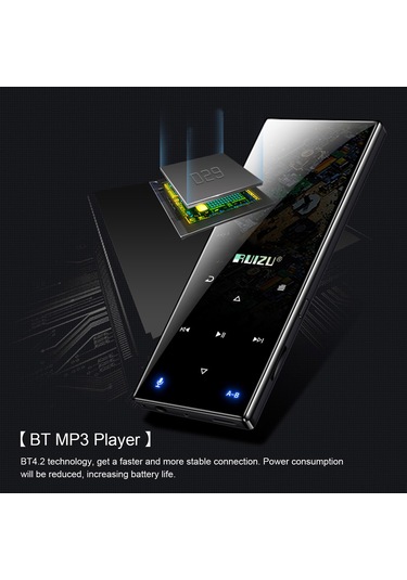 Teltree Ruızu D29 Mini Bluetooth Mp3 Çalar - 1.8" Renkli Ekran, Dokunmatik Tuşlar, Hıfı Ses, Fm Radyo, Kayıt, 8gb Dahili Hafıza, Siyah