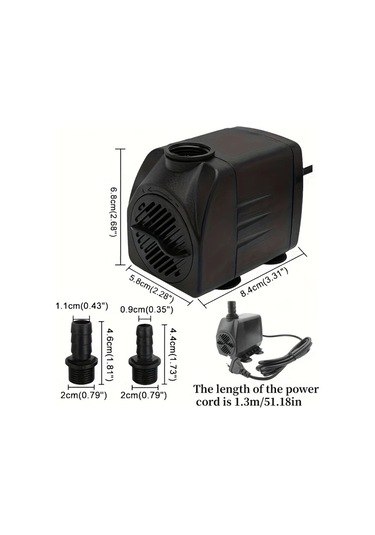 Motion003 1 Adet 25w Cok Fonksiyonlu Yan Emisli Balik Tanki Su Pompasi Sessiz Daldirma Mini Su Pompasi Bahce Ve Akvaryum İcin 1500 2000l S 1pc