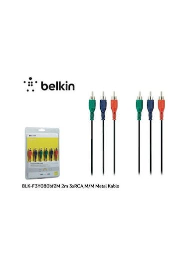 BELKIN BLK-F3Y080BF2M 2M 3XRCA,M/M METAL KABLO