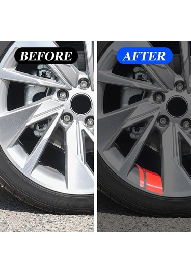 2 Çift 18 İnç 21 İnç Araba Yansıtıcı Tekerlek Modifikasyon Etiketleri, Renk: 6 Adet / Takım Beyaz