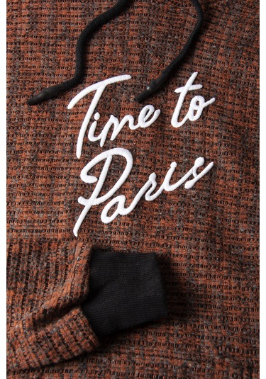 Erkek Kiremit Kapşonlu Kanguru Cepli Sweatshirt Vavn21k-6300106 Kiremit