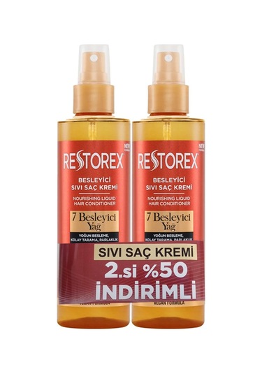 Restorex 7 Besleyici Yağ Sıvı Saç Kremi 2 X 200 Ml