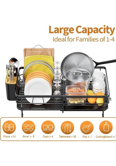 Honeybeeshop 1 Adet Genişletilebilir Büyük Mutfak Eşyası Rafı Uzatılabilir Tezgah Üstü Paslanmaz Çatal Bıçak Ve Bardak Kurutma Askılık