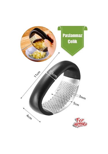 Sarımsak Ezici Tutma Kollu Paslanmaz Çelik Sarımsak Ezici