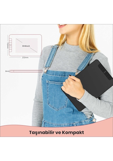 Veikk VK640 6 x 4" 6 Kısayol Tuşlu Grafik Tablet + Kalem