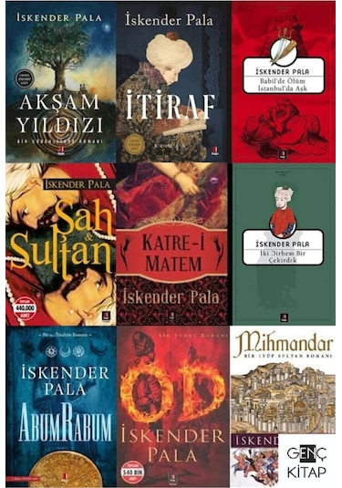 Iskender Pala 9 Kitap Set / Akşam Yıldızı - Itiraf - Babil'de Ölüm Istanbul'da Aşk - Od - Mihmandar