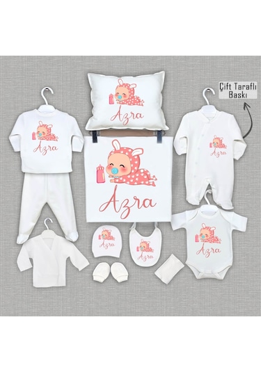 Bebeqon Bbqn1097 İsme Özel 11'li Organik Hastane Çıkışı Çok Renkli