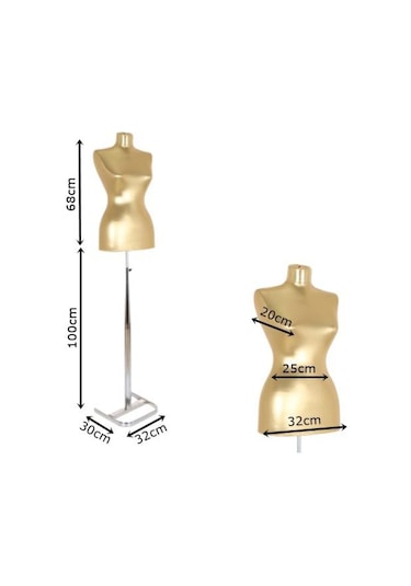 Rafburada Rafburada® Süngerli Terzi Prova Mankeni.Siyah Ve Gold Renk Prova