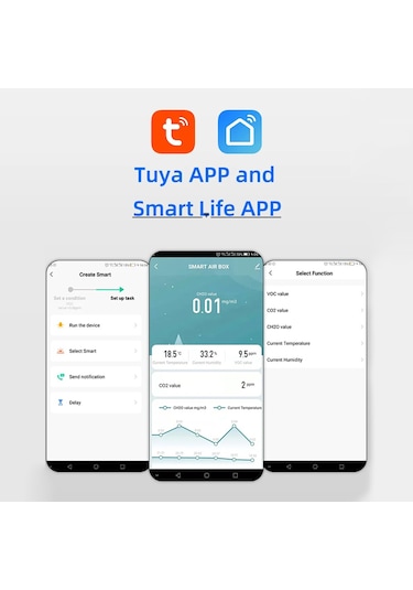 Tuya Zigbee Akıllı Hava Kalitesi Monitörü 5'i 1 Arada Gri