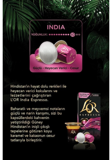 L'or Espresso Origin India Kapsül Kahve 10 x 10'lu