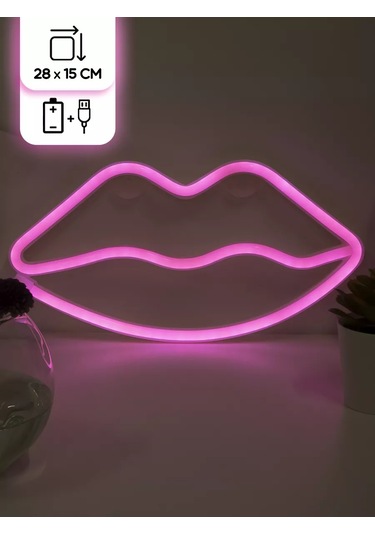 Riota Neon Lamba Los Duendes Pembe Işık 15x28 Cm 177380612 Pembe