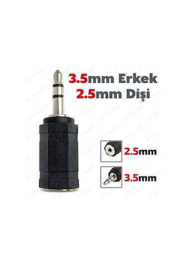 3.5mm Erkek To 2.5mm Dişi Stereo Mic Ses Kulaklık Jak Adaptörü Dö