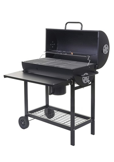 Varil Tip Büyük Kömürlü Mangal Kapaklı Termostatlı Tekerlekli