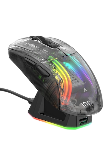 Attack Shark X2 Pro Kablosuz Şeffaf Gaming Mouse, Şarj İstasyonlu