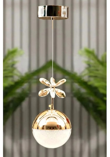 Bohem Aydınlatma Tek Top 3 Renk Modern Led Avize Beyaz/sarı/günışığı Altın - Gold