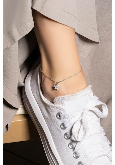 Deniz Yıldızı 18 Ayar Beyaz Altın Kaplama 24 Cm Gümüş Hal Hal Beyaz