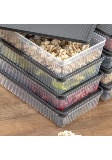 Porsima 8li Nofrost Buzdolabı Saklama Kabı Organizer Antrasit