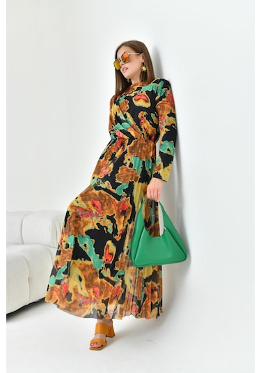 Ftz Women Kadın Desenli Elbise Sarı 30842-Sarı