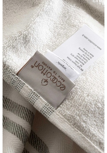Ecocotton Erva Haki %100 Organik Pamuk Keten 3 Parça Havlu Seti Haki