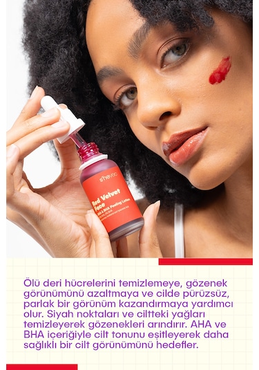 She Vec Red Velvet Face Anti Aging Etkili Peeling Losyon 30 ML