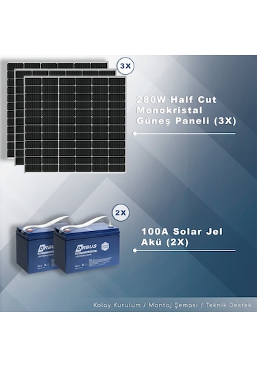 Matech 3 Kw Mını Solar Paket Sistem 3000w/gün