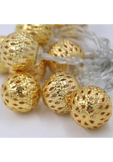 Kosona Demir Top Dekoratif Işık Zinciri 10 Led Altın Islak Işık 1.1m Yds004y - Ev, Festivaller İçin Romantik Atmosfer Oluşturucu