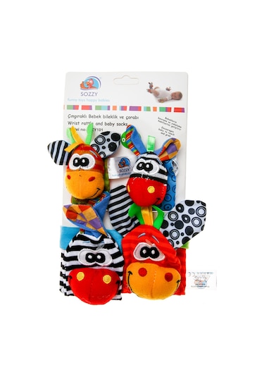 Sozzy Toys Çıngıraklı Bebek Bileklik Ve Çorabı Çok Renkli