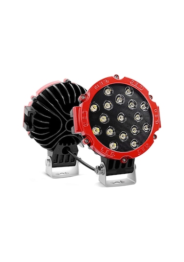 Beyaz Led Kırmızı Yuvarlak Off Road Sis Farı Çalışma Lambası 17 L