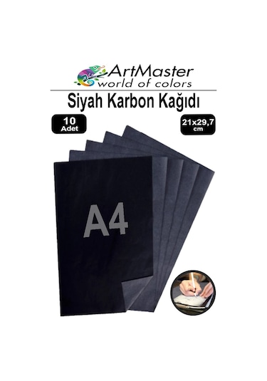 Karbon Kağıdı A4 Siyah 10 Adet 21x29,7 Cm Transfer Kağıdı Kopya Kağıdı Renkli Karbon Kağıdı Ahşap Seramik Metal Cam