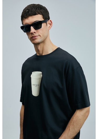 Lufian Omen Modern Grafik T- Shirt Siyah Siyah 111020252100100 SIYAH