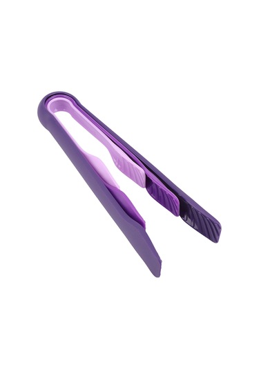 Lemestar Üçlü Gıda Kolu - Sağlıklı Plastik, Kaymaz Tutma, Yıkama Kolay - Ev, Kamp, Parti İçin Mor Mor