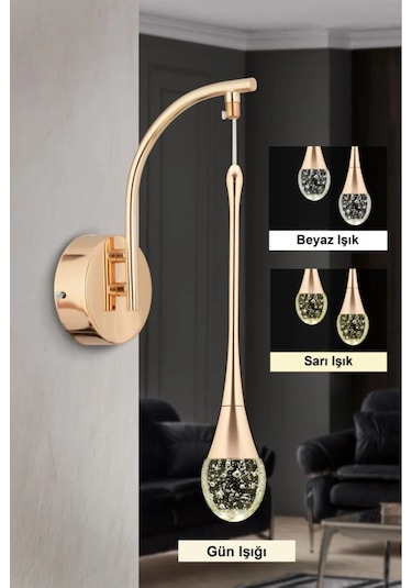 İstanbul Avize Aplik Mercure Gold Ledli Lüx Aplik