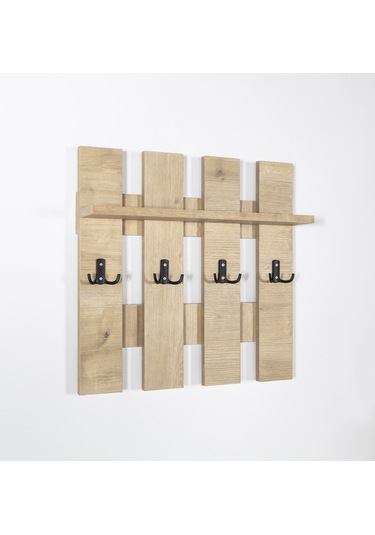 Left Duvar Askılığı, Raflı, Modern, Şık Safirmeşe Safir Meşe