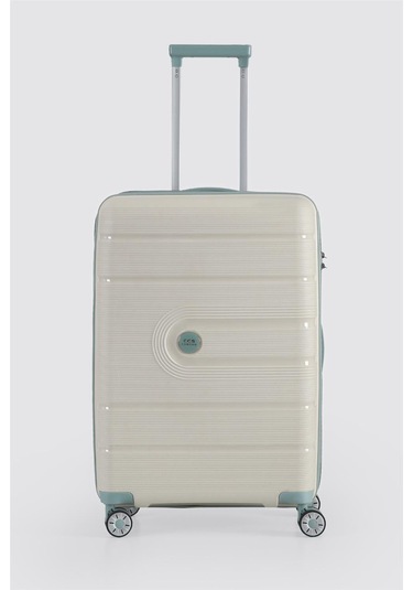 Ççs 5247 Polipropilen Büyük Boy Valiz Beyaz-mavi Beyaz - Mavi