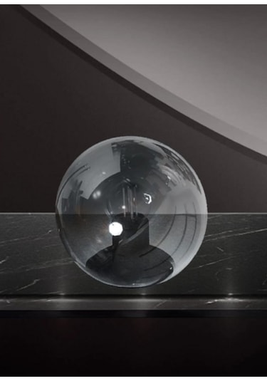 Füme Renk Glop Cam - Avize Fanusu - 15 Cm Çap - E27 Ampul Uyumlu