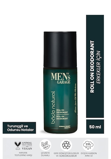 Bade Natural Men's Garage Roll On Deodorant 50 Ml