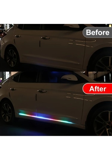 Xuweiwei 1 Set 2si 1 Arada Koşu Tahtası Işığı Neon Araba Şerit Işıkları Dreamcolors Kapı Etekleri Suv Kamyonlar İçin Otomotiv Aydınlatma Aksesuarları